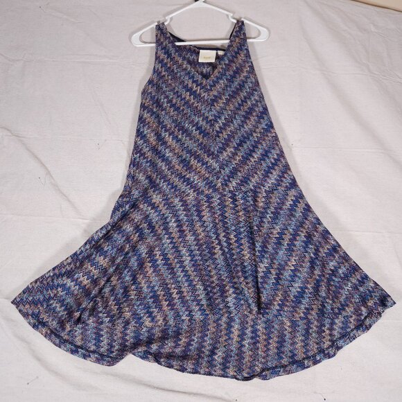 Maeve Westwater Purple Chevron Knit Dress Womens Medium Slip Sleeveless Zig-Zag - Picture 1 of 14